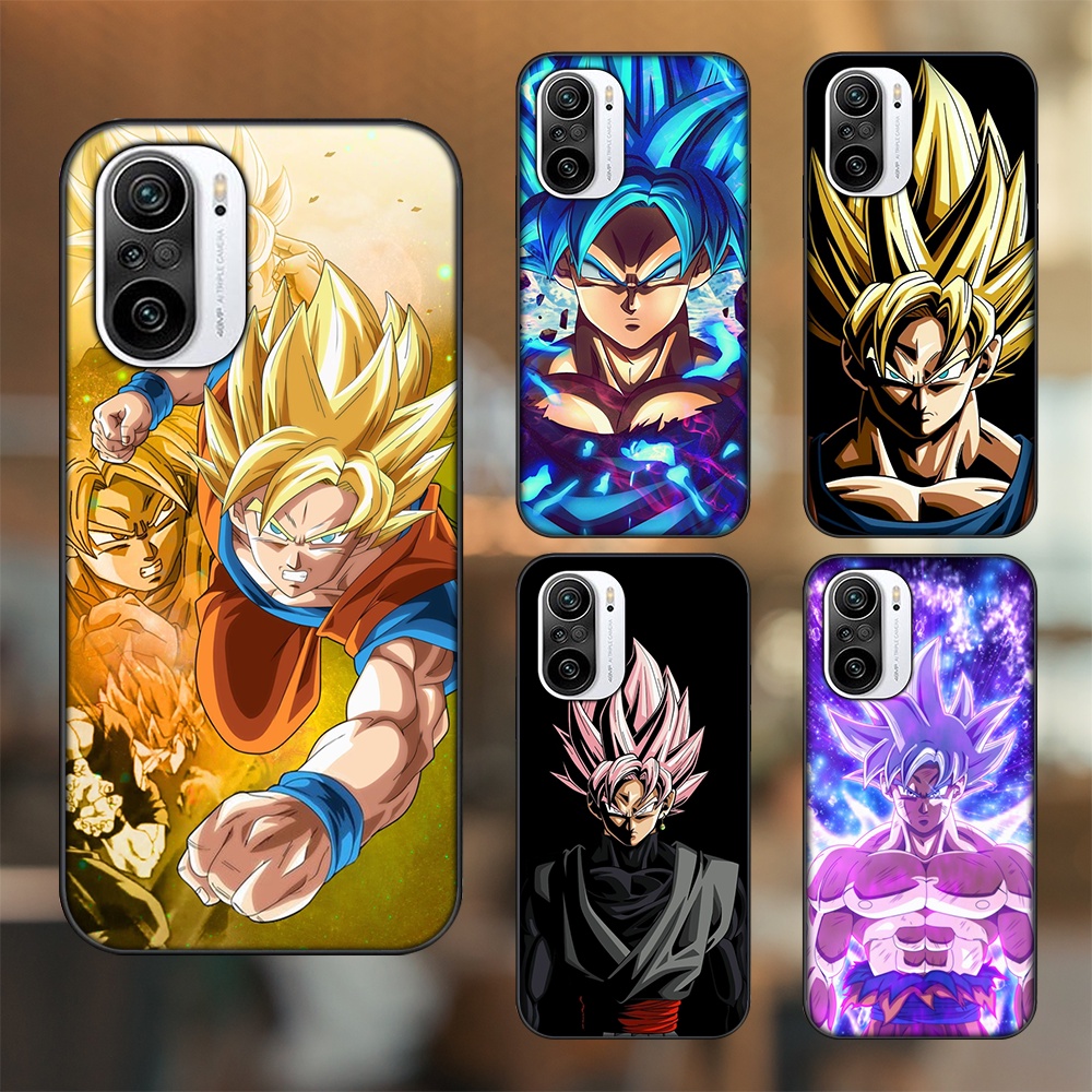 Ốp lưng Xiaomi K40 viền đen in hình Goku Dragon Ball