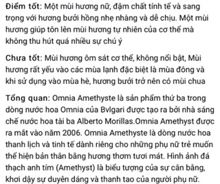 Nước hoa BVL omnia (thanh lý)