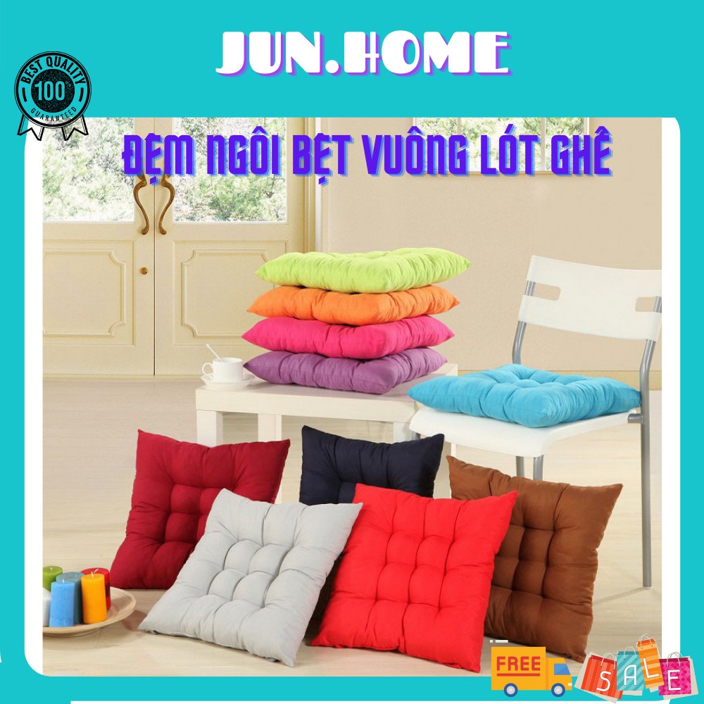 Đệm Ngồi Bệt Vuông, Nệm Lót Ghế Bông Kiểu Tròn Sang Trọng Jun.Home