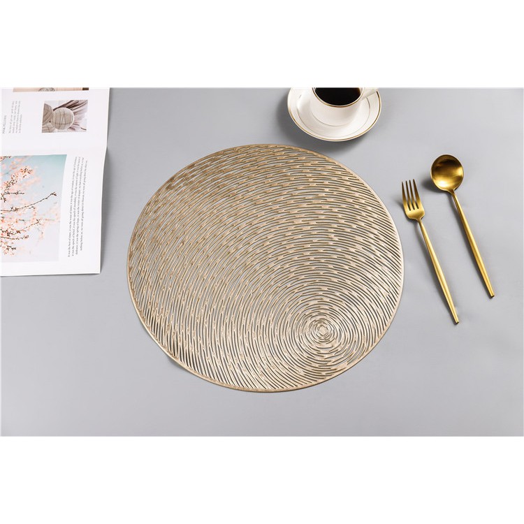 Tấm Lót Bàn Ăn Tròn Cách Nhiệt Sang Trọng Set Lót Bàn Ăn Vàng Gold Bắc Âu Placemat