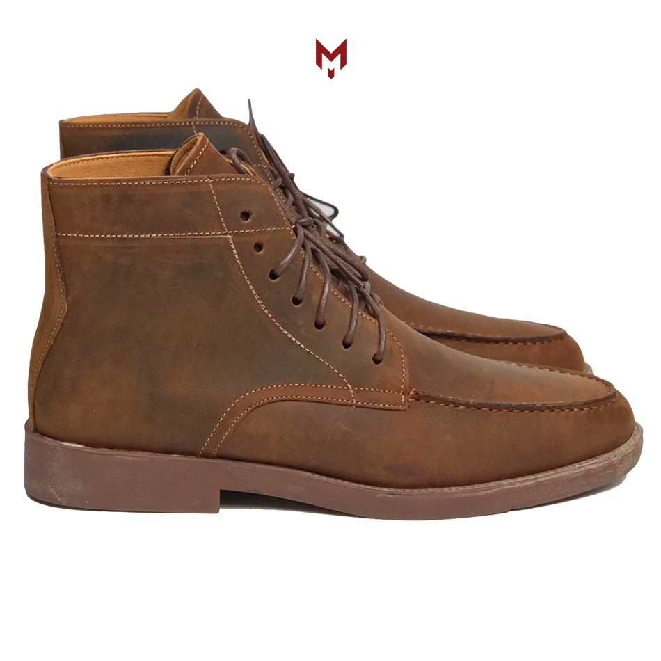 Giày cao cổ nam MAD Moctoe Boots da bò sáp ngựa điên cao cấp thời trang vintager phong cách bụi