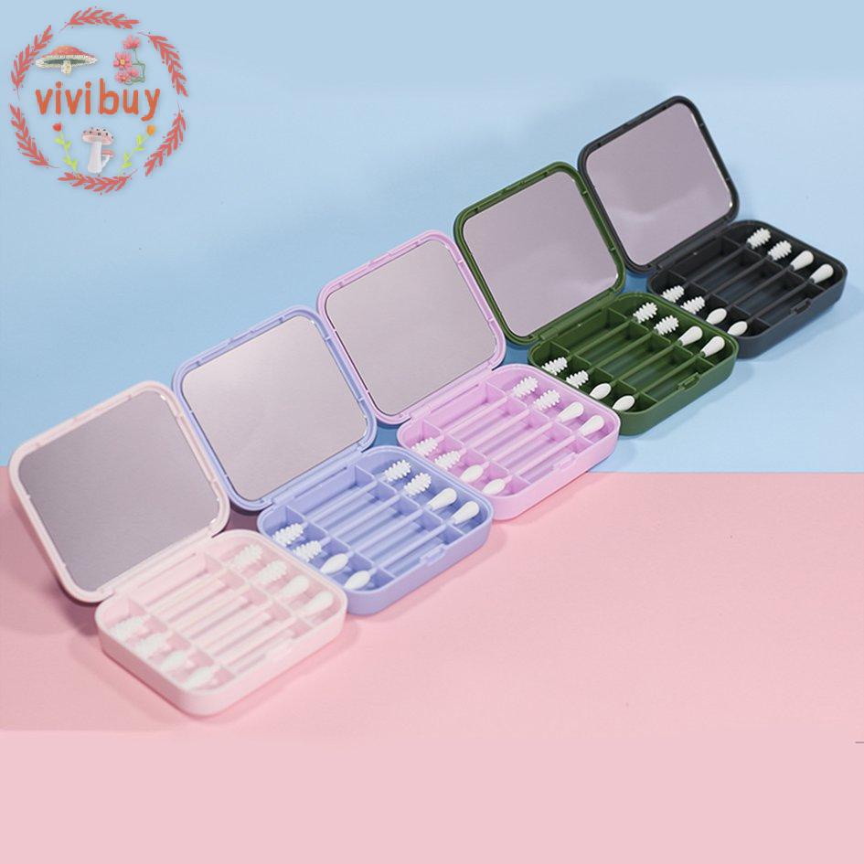 Hộp tăm bông cotton trang điểm có thể tái sử dụng kèm hộp đựng
