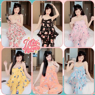 Đồ bộ nữ mặc nhà,pijama lụa,đồ ngủ nữ-Mie