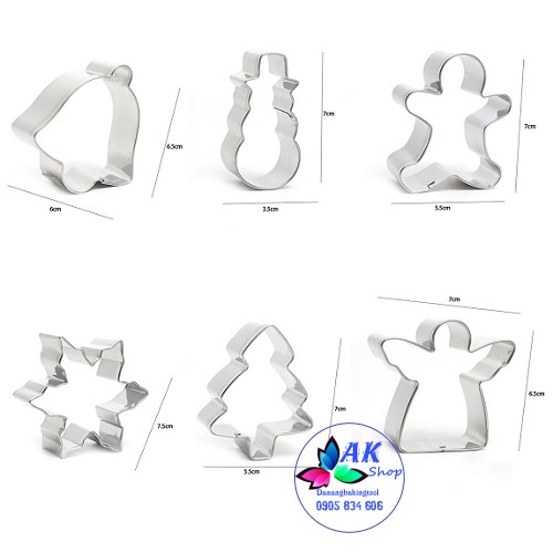 SET 6 KHUÔN CUTTER GIÁNG SINH INOX / 2602.250