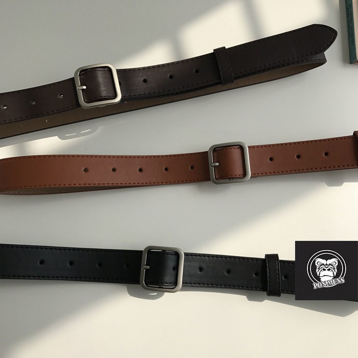 [Hàng loại A] Thắt lưng da, Dây nịt nam nữ trẻ trung màu đen nâu