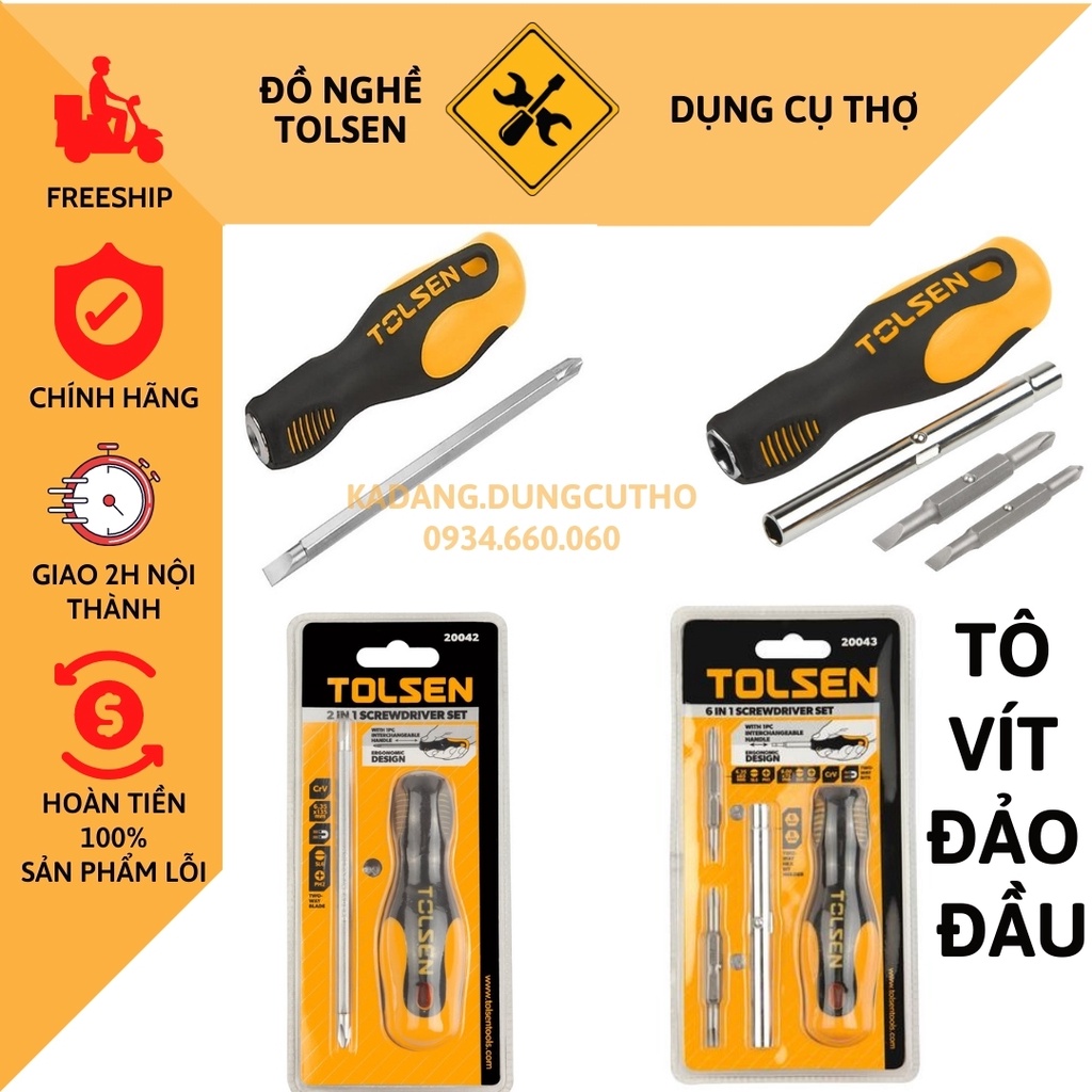 Bộ tua vít 2 IN 1 ĐẢO CHIỀU TOLSEN 20042/ 20043