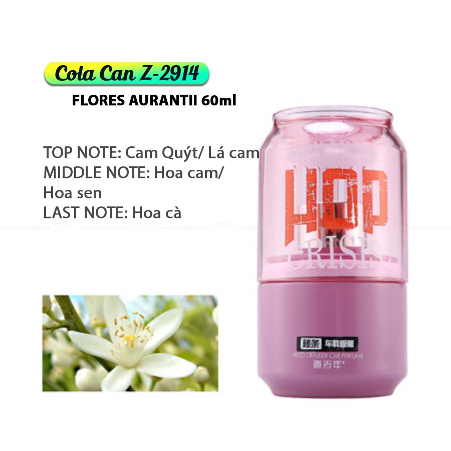 [Mã BMBAU50 giảm 10% đơn 99k] Nước Hoa Ô Tô CARORI Cola Can Z2914 Flores Aurantii 60ml Nhập Khẩu Chính Hãng