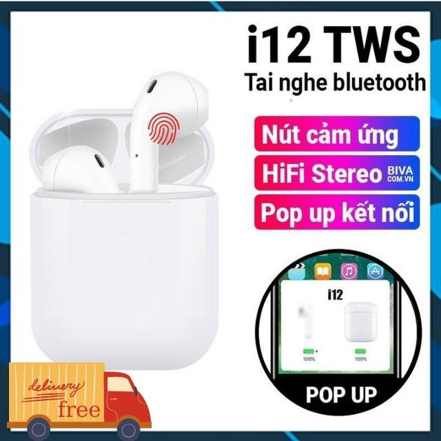 [ SIÊU HOT ] Tai Nghe Bluetooth i12 Pro 5.0 Tại Nghe Phong Cách Thời thượng Kết Nối Không Dây