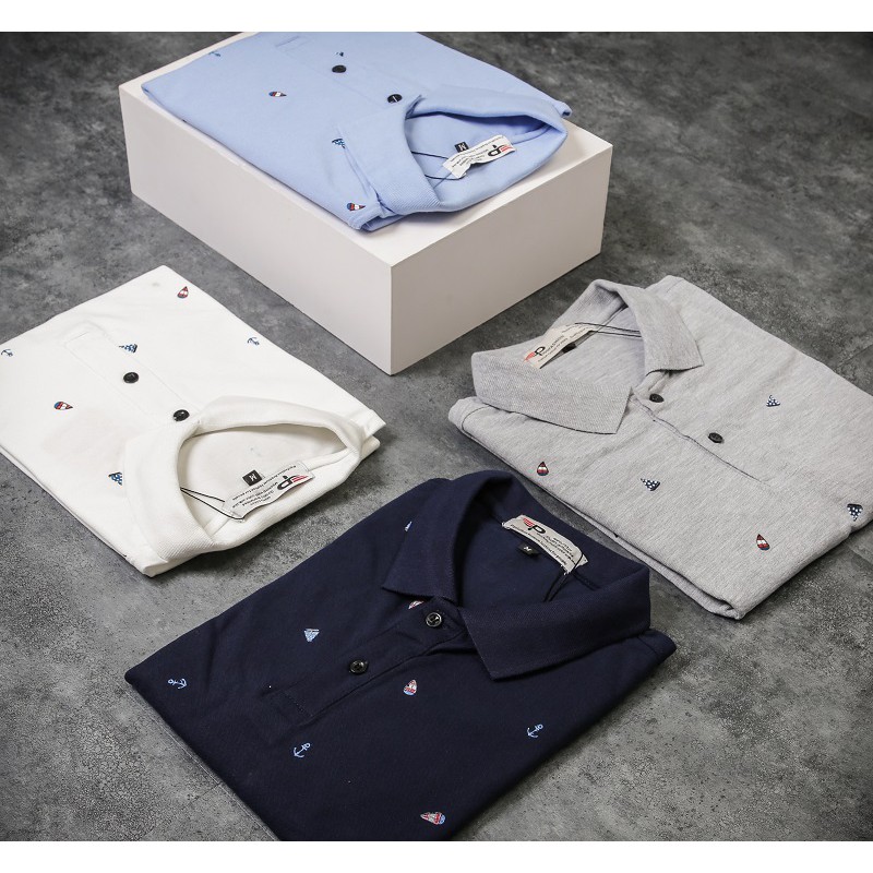 Áo thun polo nam họa tiết mỏ neo Pigofashion sang trọng AHT01 | BigBuy360 - bigbuy360.vn