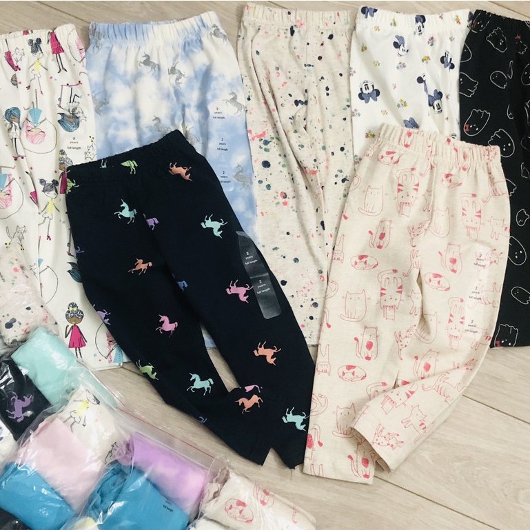 [Rẻ Vô Địch] Quần legging bé gái, Set 4 legging Gap VNXK dư chất cotton siêu mềm co giãn 4 chiều  size 1-5 tuổi