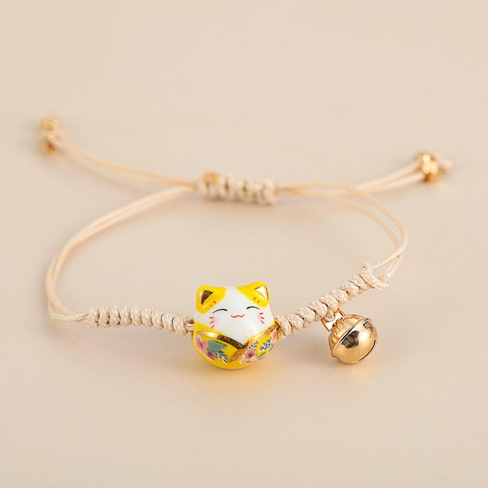 Vòng Đeo Tay Bằng Gốm Sứ Hình Mèo Dễ Thương