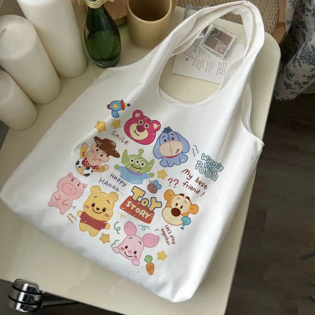 Disney Phim hoạt hình dễ thương túi vải túi cô gái túi học sinh túi xách túi vai túi mua sắm túi túi môi trường