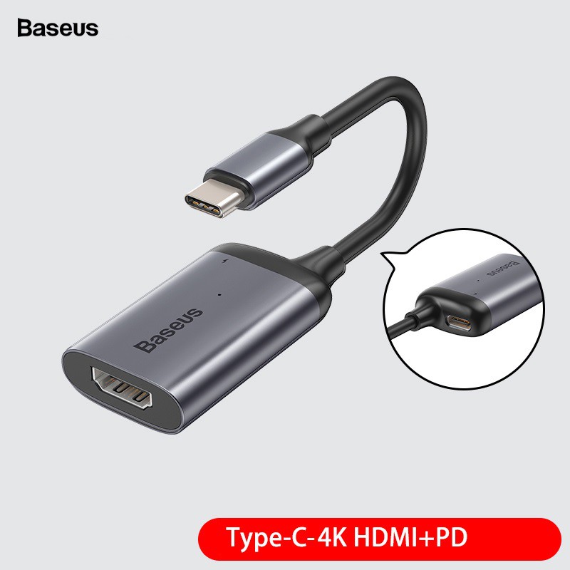 Bộ Chuyển Đổi Type-C Ra HDMI + type-c Baseus CAHUB-W0G