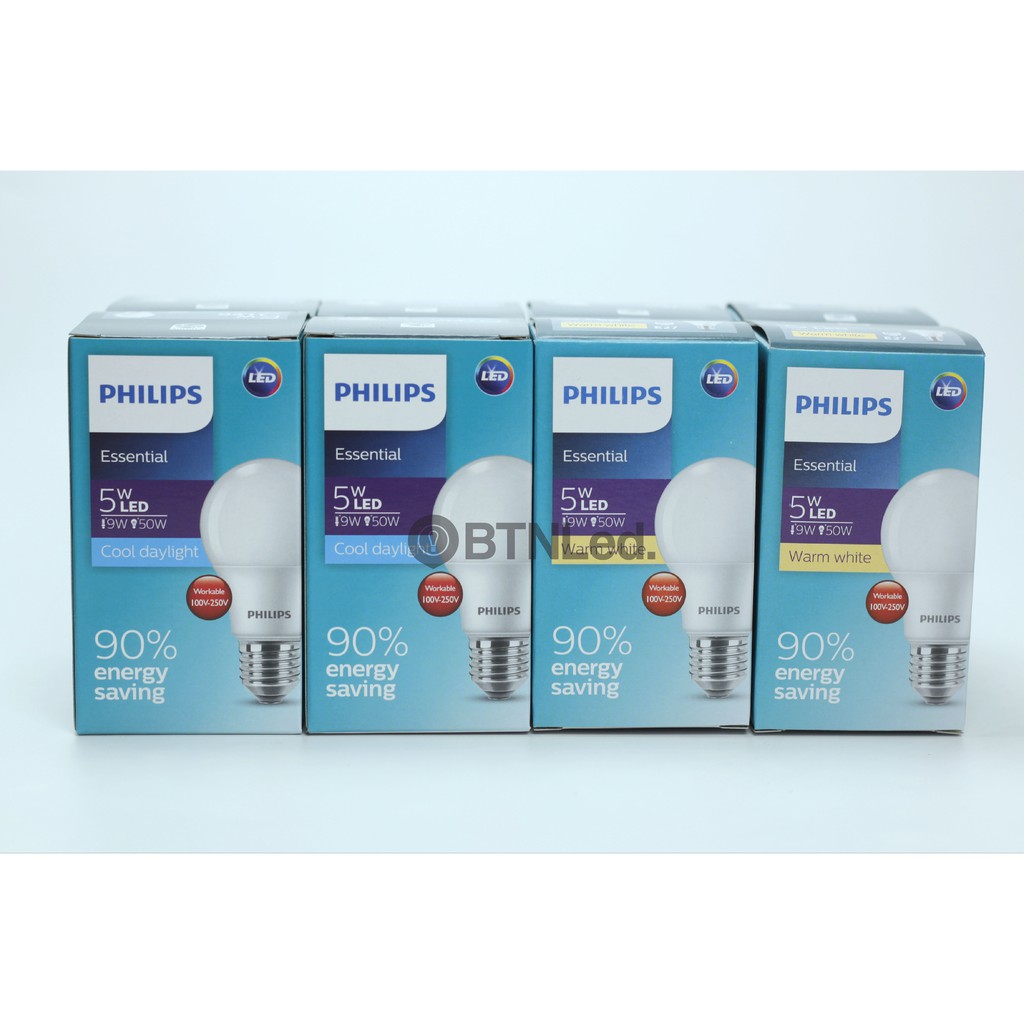 Bóng đèn PHILIPS Essential LED Bulb E27 A60 - [HÀNG CHÍNH HÃNG] - Tiết kiệm điện, chất lượng sáng cao