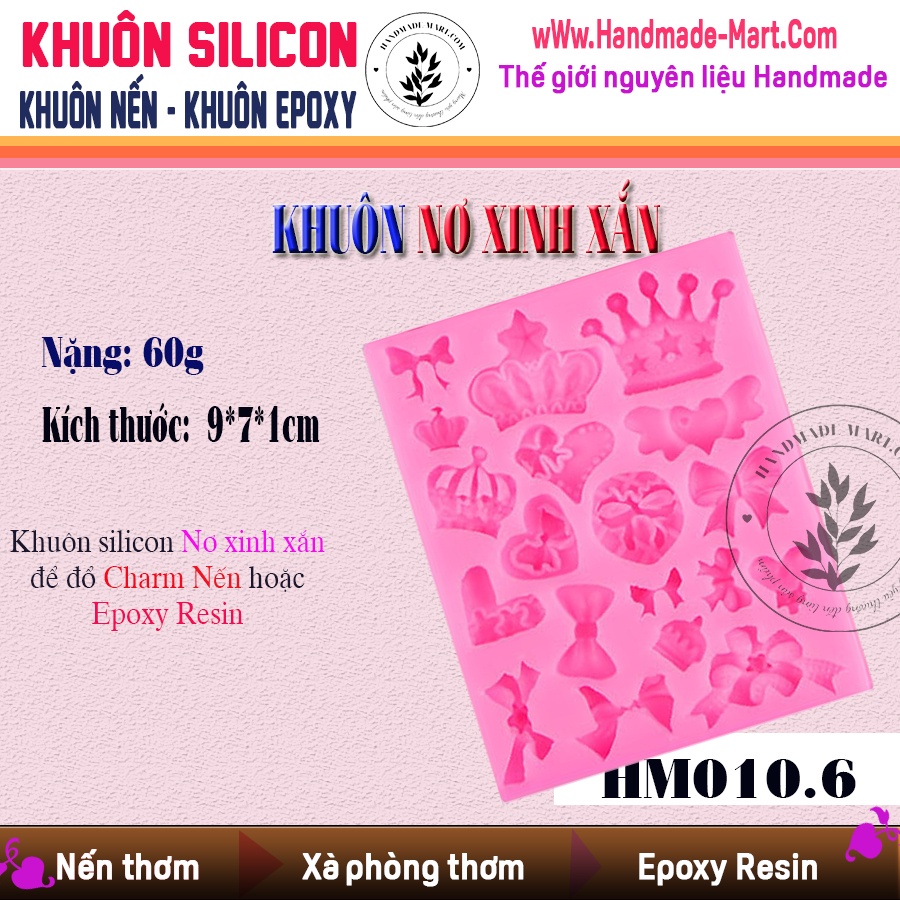 Khuôn silicon hình nơ xinh xắn đủ kiểu dáng dùng tạo hình trang trí - HM010