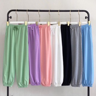 QUẦN ULZZANG BO ỐNG  UNISEX NAM NỮ - QUẦN THUN TRƠN JOGGERS BASIC
