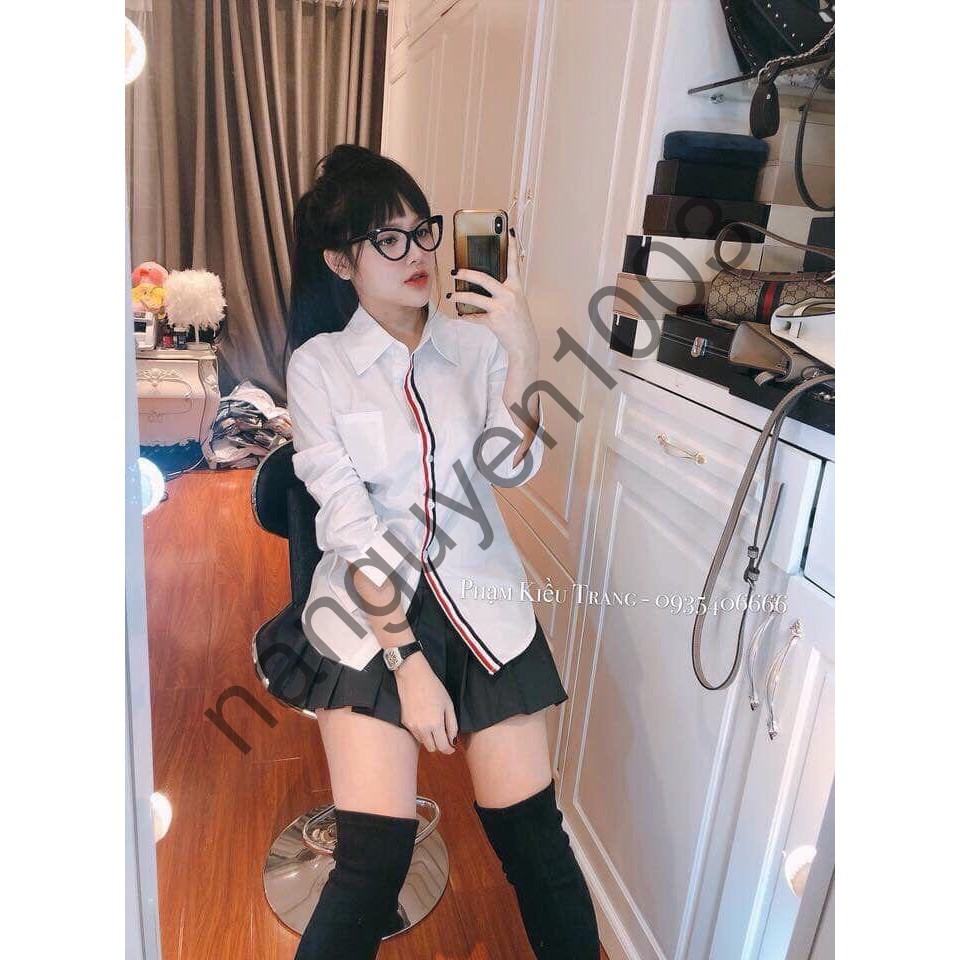 Áo sơ mi quốc dân nẹp cúc hot hit 11317 shop Na Nguyễn