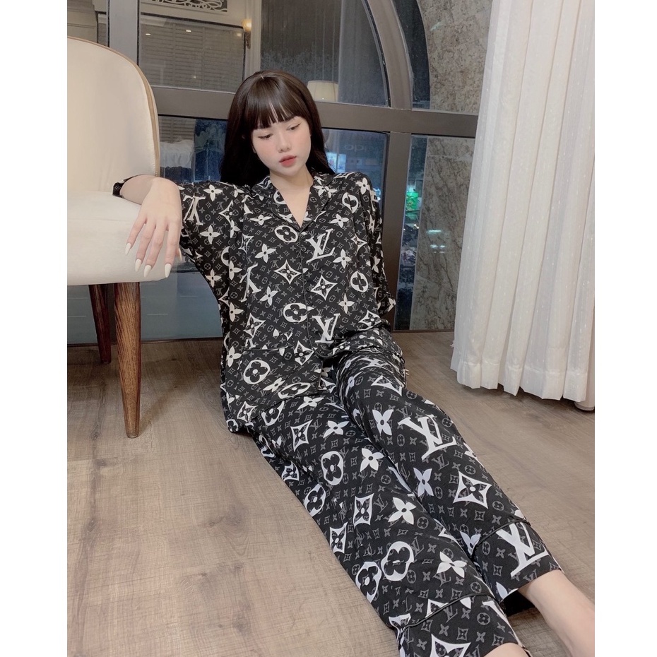 Pijama Lụa Mango Nữ Dễ Thương, Quần Áo Ngủ Pizama Mặc Nhà Cute, Pyjama Lụa Chất Mát | BigBuy360 - bigbuy360.vn