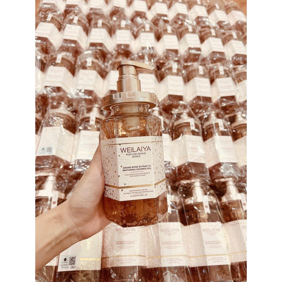 Sữa Tắm Trắng Da Tủy Mật Hoa Hồng Damask Weilaiya Hàng Chính Hãng_Grand Rose Extracts Whitening Shower Gel 450ml | BigBuy360 - bigbuy360.vn