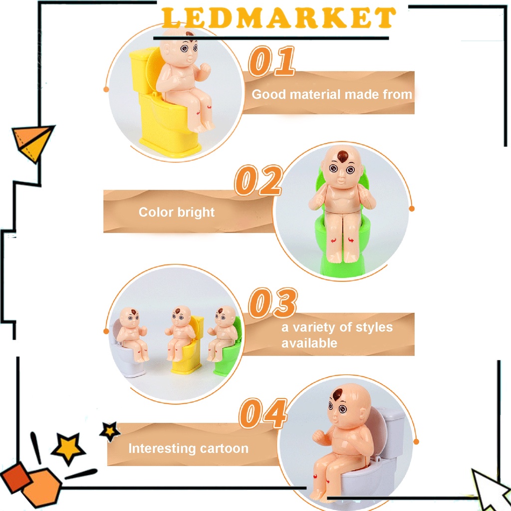 Bồn Cầu Đồ Chơi Mini Nhiều Màu Sắc Họa Tiết Hoạt Hình Cho Bé