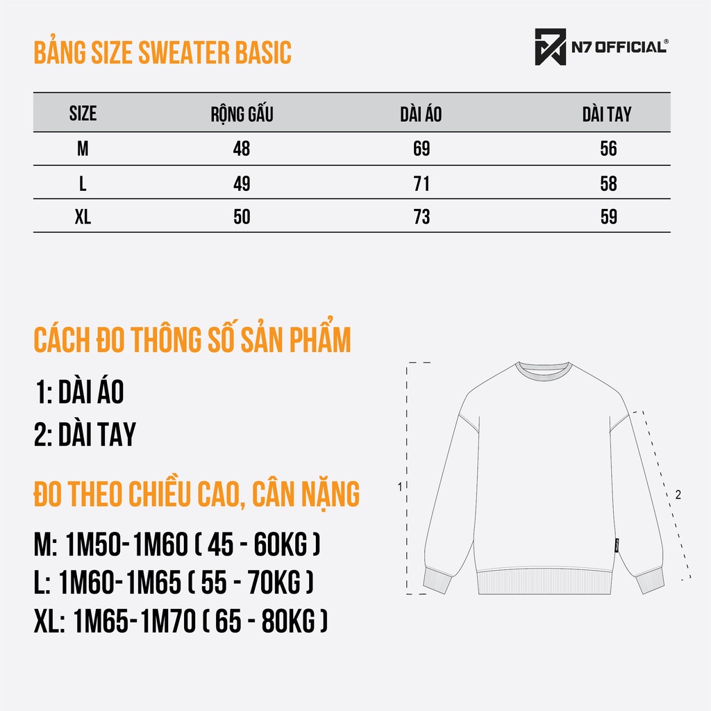 Áo dài tay trơn NỈ DA CÁ Unisex N7 Basic Sweater Ulzzang cặp đôi nam nữ form rộng oversize Hàn Quốc