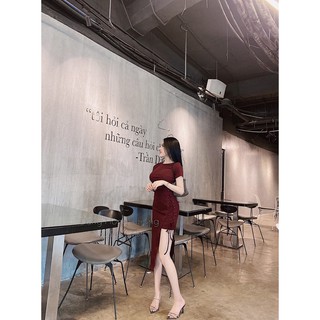Đầm Body Đan Dây Xẻ Đùi