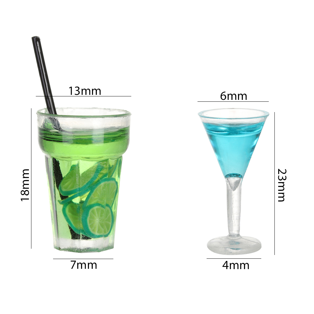 1 Mô Hình Ly Cocktail Mini Bằng Nhựa Resin Nhiều Màu Sắc Trang Trí Nhà Búp Bê