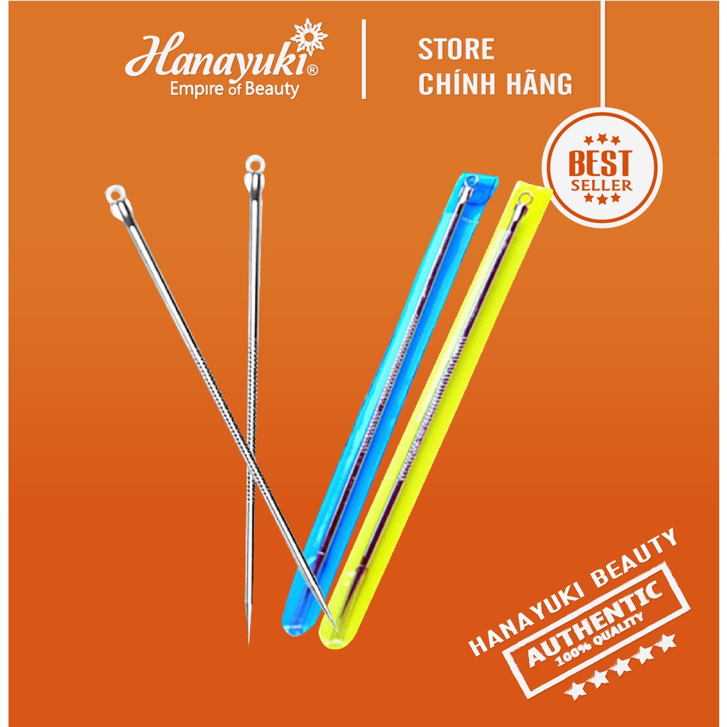 Sỉ - Que cây nặn mụn 2 đầu thép không gỉ, nặn_mụn an toàn tiện lợi - HANAYUKI BEAUTY