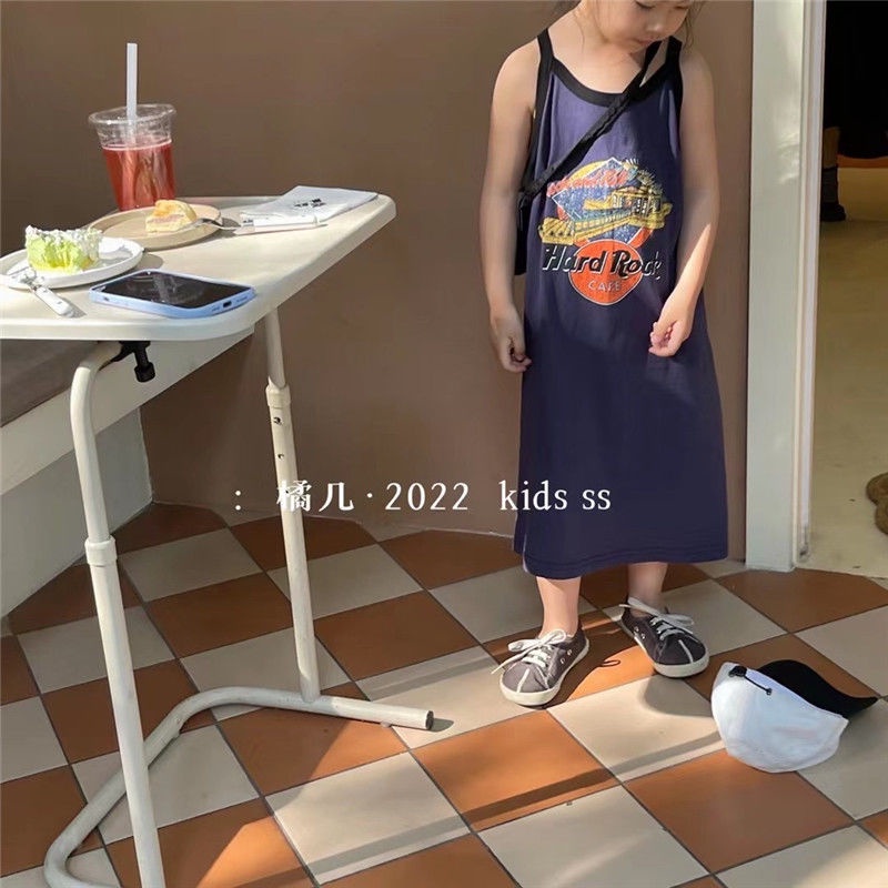 Đầm Mùa Hè 5 Món Gồm Áo Thun Tay Cộc In Họa Tiết Hoa Có Dây Đeo Hợp Thời Trang Cho Bé Gái