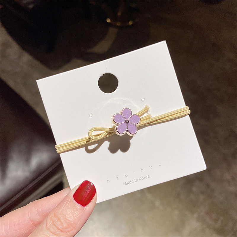 Dây Buộc Tóc Đính Hoa Nhiều Màu Thiết Kế Giản Đơn Đáng Yêu