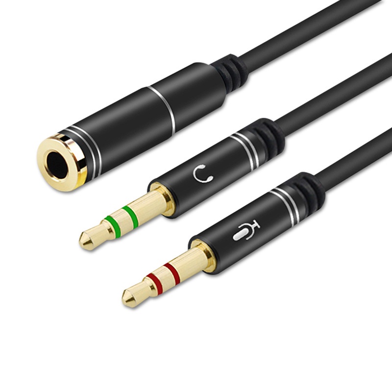 Jack Chuyển Đổi Tai Nghe 3.5mm Sang Audio Và Mic - Jack Gộp Tai Nghe và Mic 3.5mm Cho Laptop, Máy Tính PC