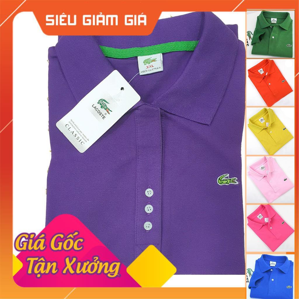 Áo thun thêu logo Lacoste hàng xuất khẩu cao cấp cho Nữ