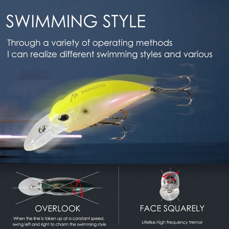 Mồi câu cá MERERDITH M65 10cm 14g 2.0-2.5m chuyên nghiệp tiện lợi