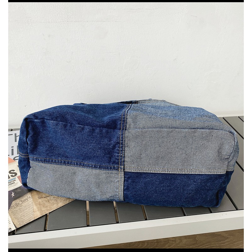 Túi đeo chéo jean denim mix màu độc lạ