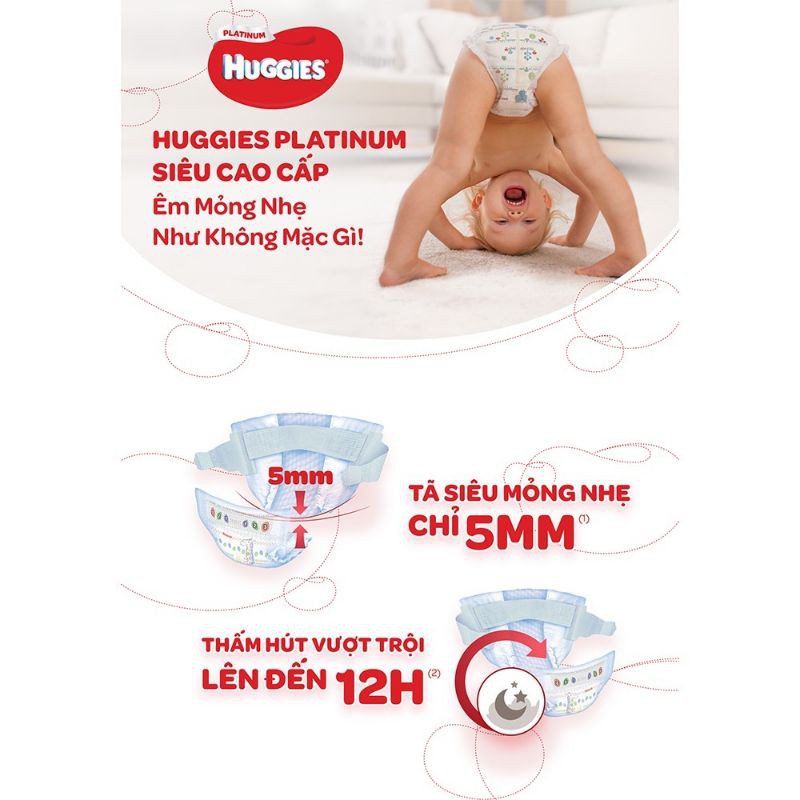 Bỉm Huggies Platinum bỉm quần đủ size M33, L27, XL24