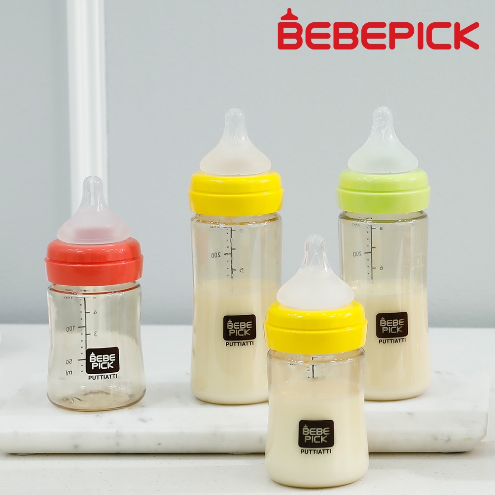Bình sữa Bebepick bản trơn - Gold version 150ml/250ml núm ti tùy chọn size