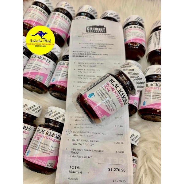 Viên Uống Blackmores Iron For Woman Bổ Sung Sắt Cho Bà Bầu Cải Thiện Thiếu Máu 30 Viên