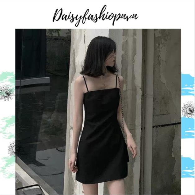 Váy 2 dây trơn đen, váy body unisex (hàng có sẵn,ảnh thật)  ྇