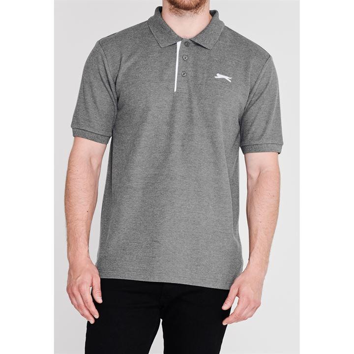 Áo thun Polo nam Slazenger Plain (màu Charcoal Marl) - Hàng size châu Âu