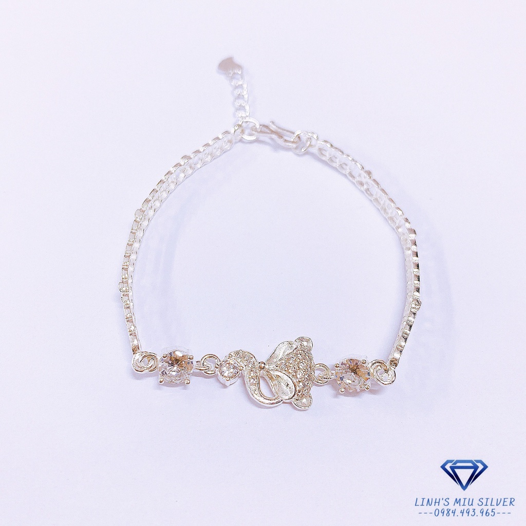 Lắc tay hồ ly thân kim tiền LINH MIU SILVER
