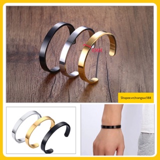 Vòng tay titan cuff trơn nam bảng 8Ly