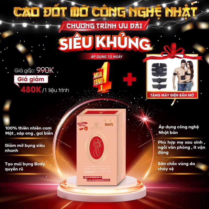 [ Tặng máy bắn mỡ]Cao đốt mỡ slim fit - Cao đốt mỡ cam mật giảm 15-20cm 1 hộp, Hàng chuẩn Nhật Bản