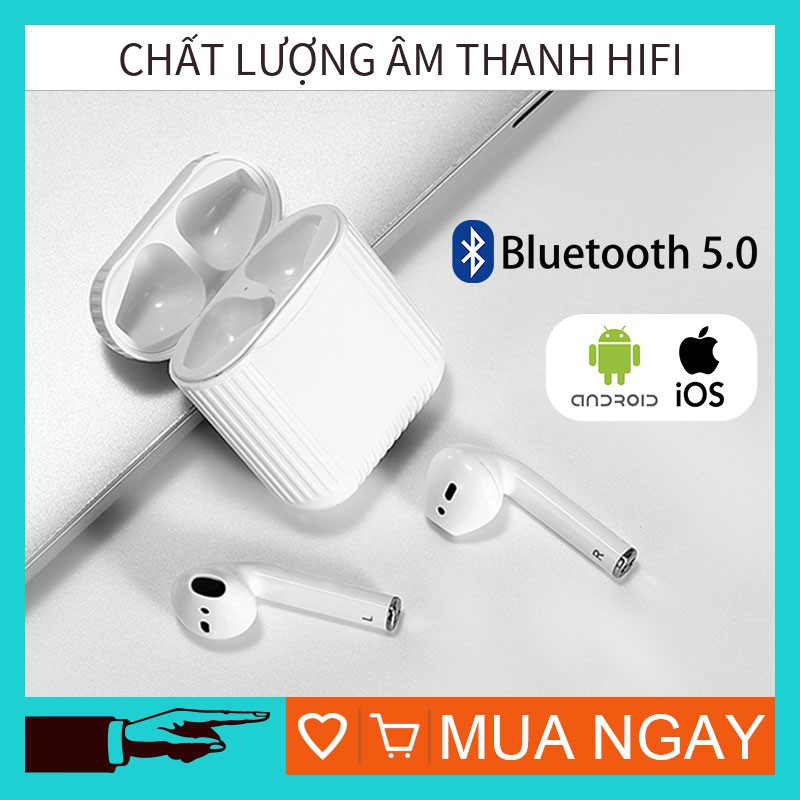 Tai nghe không dây Bluetooth 5.0 TWS Airpods 2 chất lượng âm thanh HiFi cho thiết bị Android và iPhone iPad