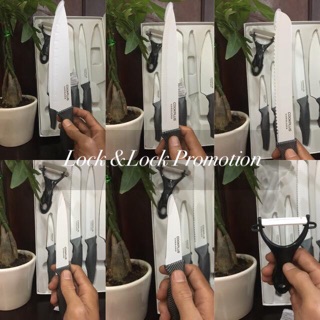 BỘ DAO 6 món crom LƯỚI PHỦ SỨ LOCK & LOCK