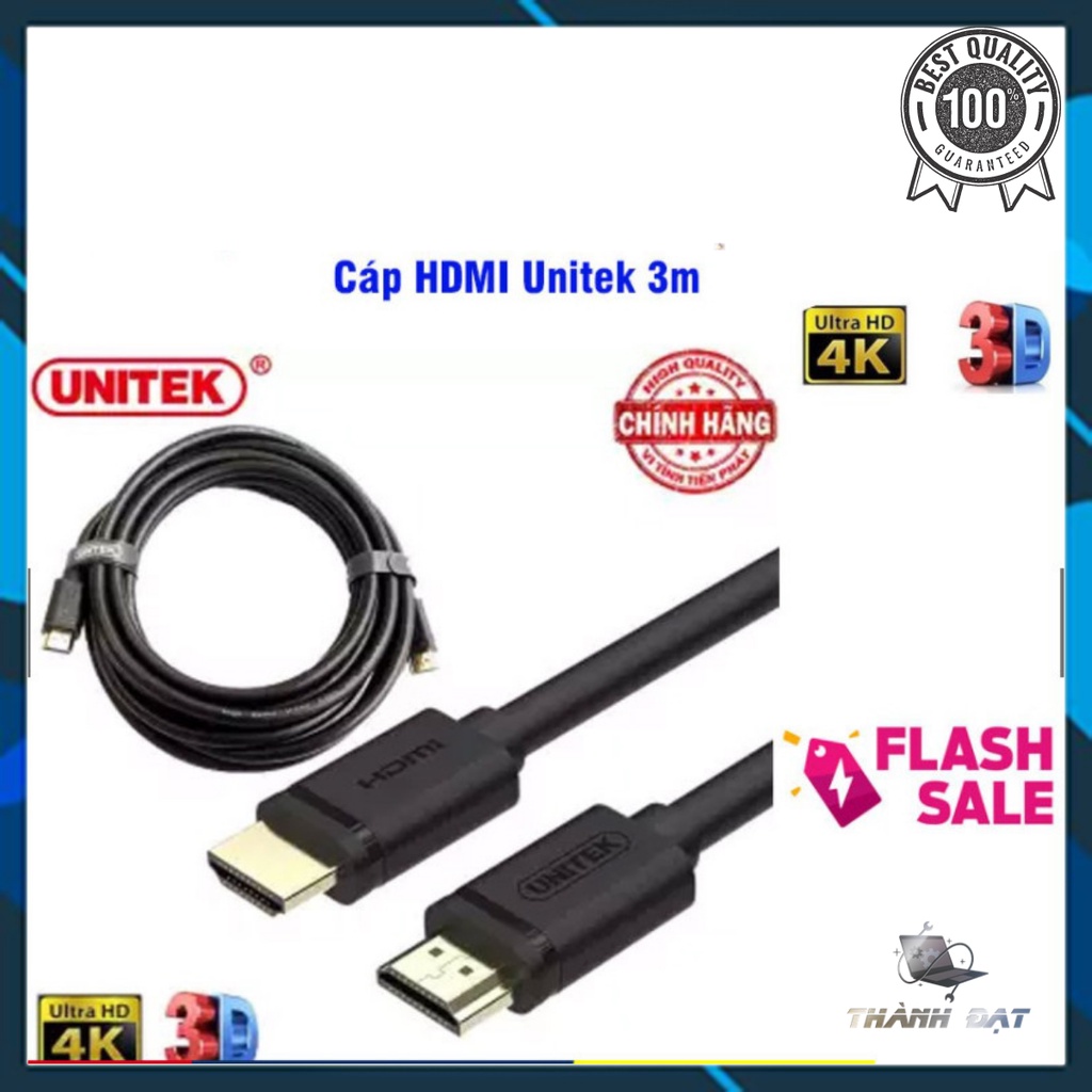 Cáp HDMI Unitek 3m Y-C139 - hỗ trợ 4K Ultra HD và 3D