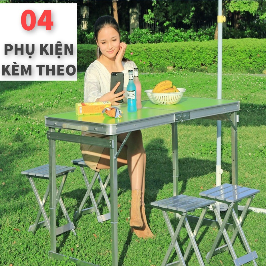 Bộ bàn ghế gấp gọn - Bộ 1 bàn 4 ghế - Dã ngoại picnic siêu tiện dụng