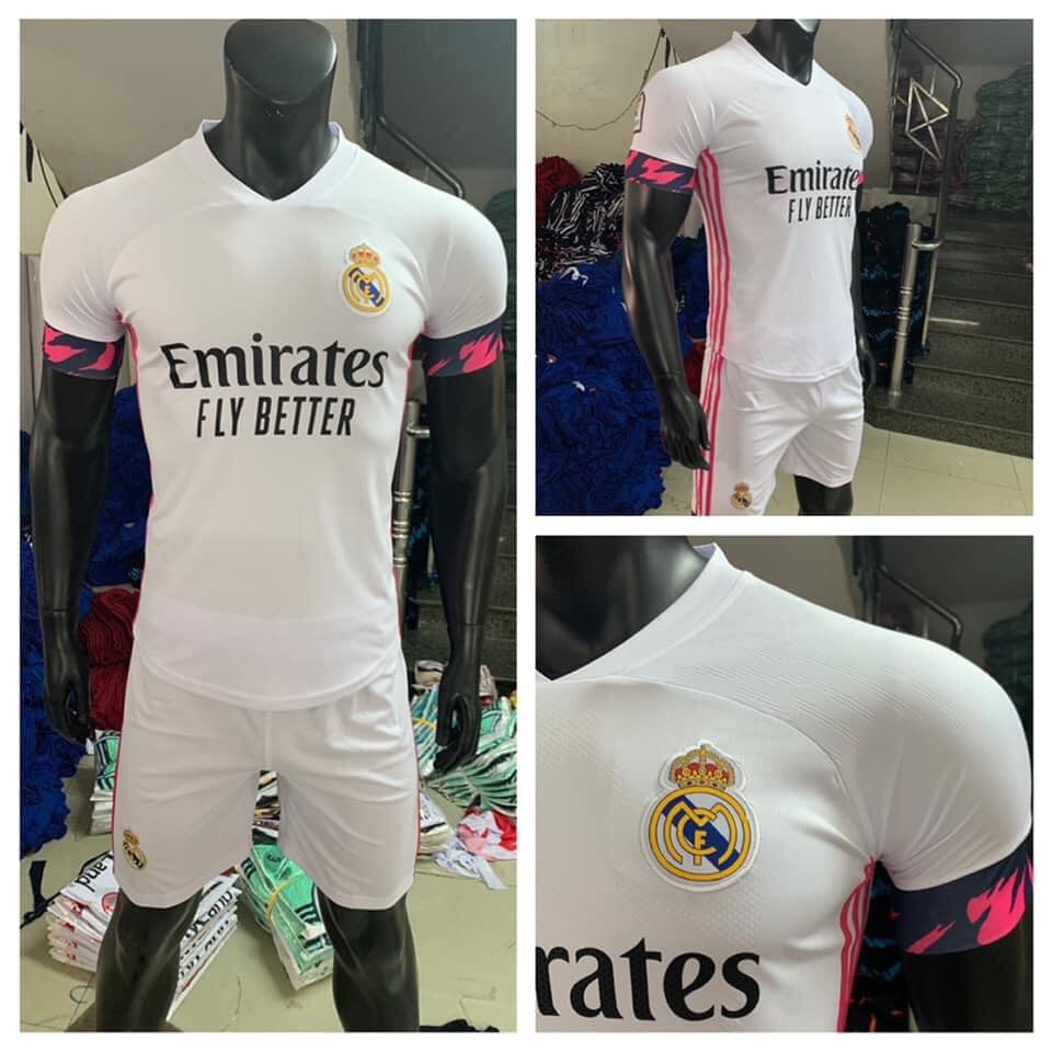[RẺ VÔ ĐỊCH] [ Thun Thái ] Bộ QUẦN ÁO BÓNG ĐÁ Real Madrid màu trắng xanh ( quần áo bóng đá thiết kế)