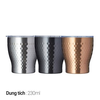 Volcano Ly giữ nhiệt inox hoa văn tổ ong 2 lớp phủ sứ Tiamo 230ml