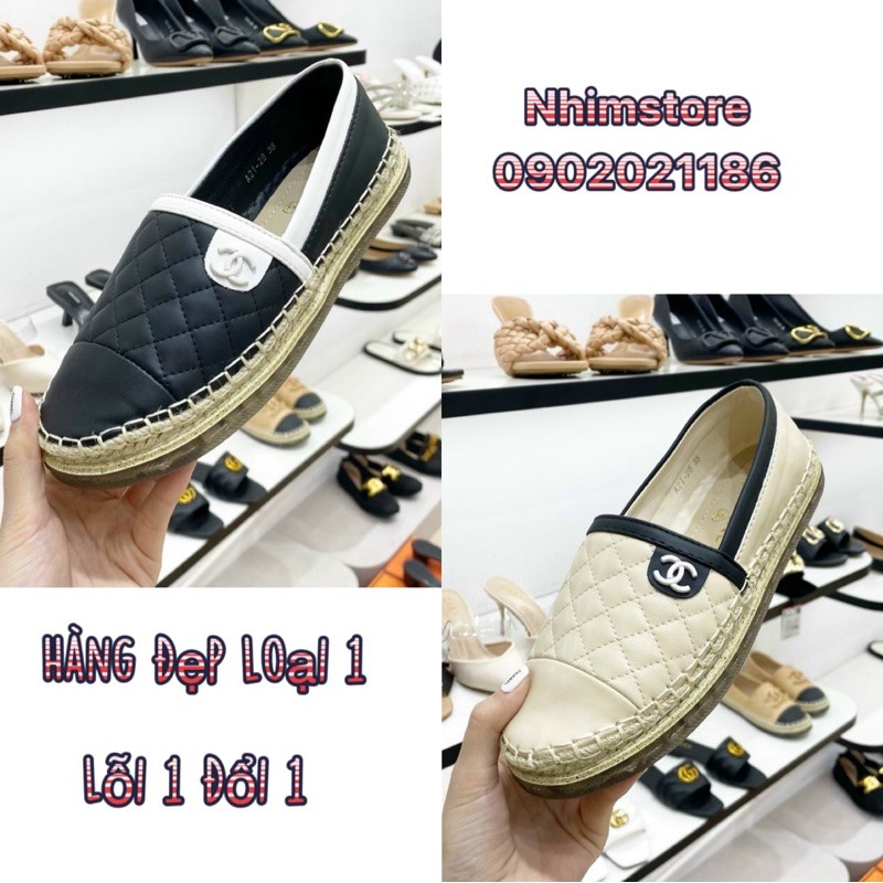 Giày slip on tag X trần trám, đế viền cói, hàng QCCC