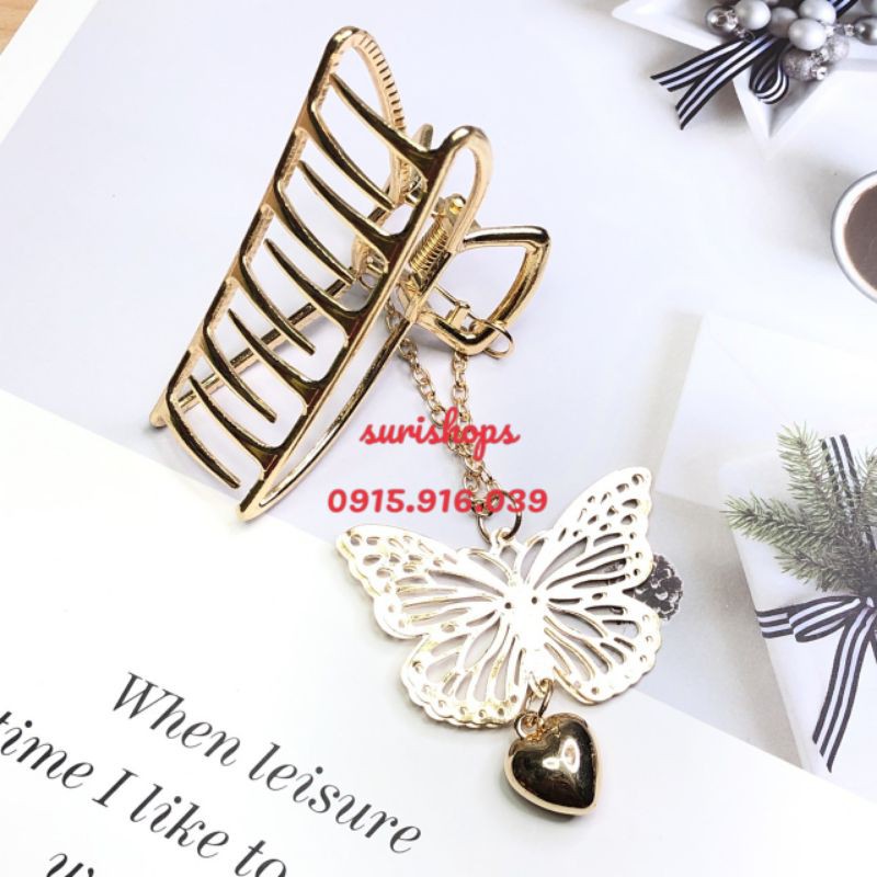 Kẹp Tóc Kim Loại Hình Bướm Phong Cách Hàn Quốc Cho Nữ